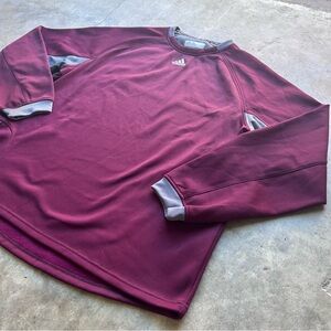 Adidas Men's Maroon and Gray Sweatshirt